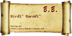 Biró Bardó névjegykártya